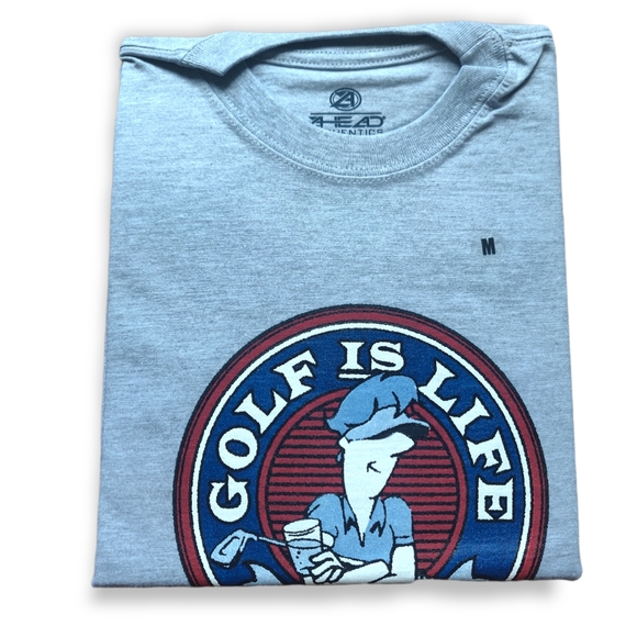 "Golf Is Life" T-shirt Men's Medium Gray Red Blue Ahead Athletics - Picture 1 of 5